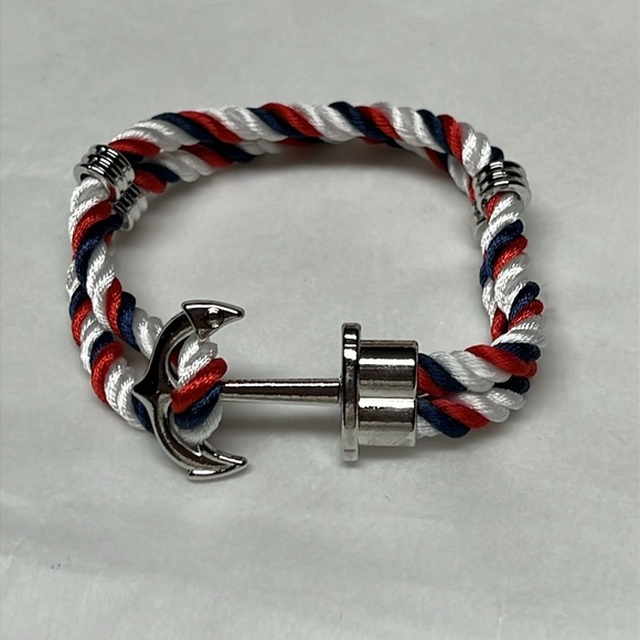 Nautical Red, White, and Blue Rope Bracelet - Picture 3 of 7